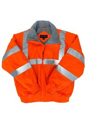 Port Authority High Visibility Safety Jacket Orange Reflective Coat Men's Size M